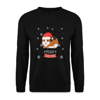 Cadeau de joyeux Noël de hamster - Sweat-shirt Unisexe - noir - Devant - Alina (178cm) & Michal (187cm)
