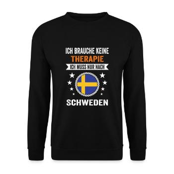 Ich Brauche Keine Therapie Schweden Urlaub Reise - Unisex Pullover - Schwarz - Vorne - Alina (178cm) & Michal (187cm)
