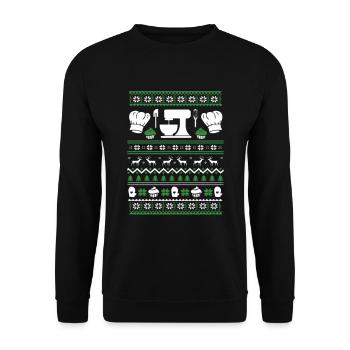 Ugly Christmas Baking Cooking Christmas - Unisex Sweatshirt - black - Front - Alina (178cm) & Michal (187cm)