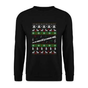 Clarinette laid Noël - Sweat-shirt Unisexe - noir - Devant - Alina (178cm) & Michal (187cm)