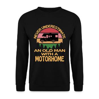 Old Man With A Motorhome - Unisex Sweatshirt - black - Front - Alina (178cm) & Michal (187cm)