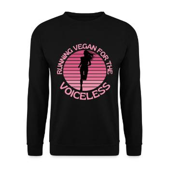 Running Vegan For The Voiceless - Unisex Sweatshirt - black - Front - Alina (178cm) & Michal (187cm)