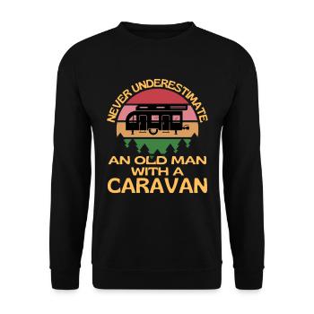 Alter Mann mit einer Karawane - Unisex Pullover - Schwarz - Vorne - Alina (178cm) & Michal (187cm)