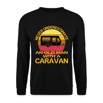 Alter Mann mit einer Karawane - Unisex Pullover - Schwarz - Vorne - Alina (178cm) & Michal (187cm)