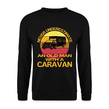 Alter Mann mit einer Karawane - Unisex Pullover - Schwarz - Vorne - Alina (178cm) & Michal (187cm)
