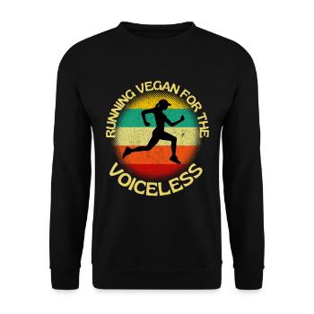 Courir Vegan pour les sans voix - Sweat-shirt Unisexe - noir - Devant - Alina (178cm) & Michal (187cm)
