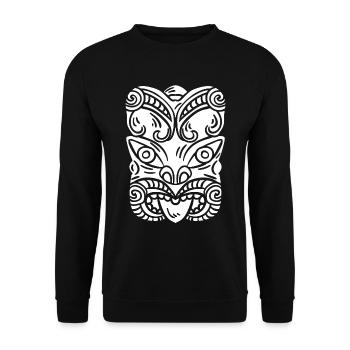 Tatouage tribal maori Rugby polynésien Aotearoa - Sweat-shirt Unisexe - noir - Devant - Alina (178cm) & Michal (187cm)