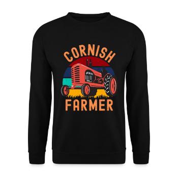 Support Your Local Farmers Cornish - Unisex Sweatshirt - black - Front - Alina (178cm) & Michal (187cm)