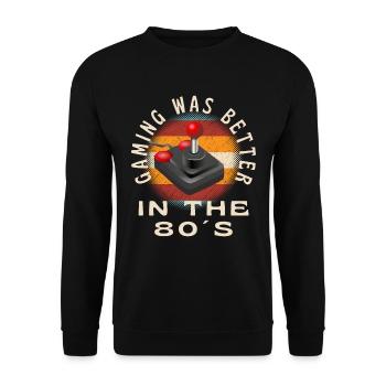 Gaming was Better in the 80s - Unisex Sweatshirt - black - Front - Alina (178cm) & Michal (187cm)