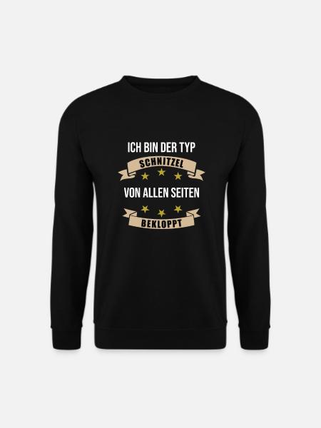 Typ Schnitzel Fleisch Essen Lustiger Spruch - Unisex Pullover - Schwarz