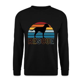 Rescue Dog - Unisex Sweatshirt - black - Front - Alina (178cm) & Michal (187cm)