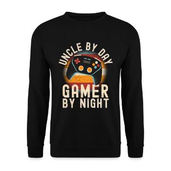Oncle By Day Gamer de nuit - Sweat-shirt Unisexe - noir - Devant - Alina (178cm) & Michal (187cm)