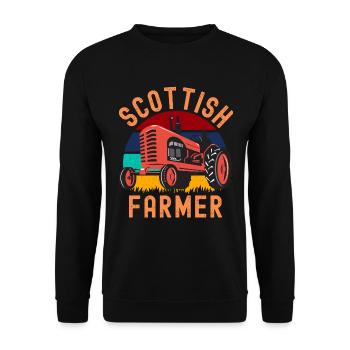 Scottish Farmer On Tractor - Unisex Sweatshirt - black - Front - Alina (178cm) & Michal (187cm)