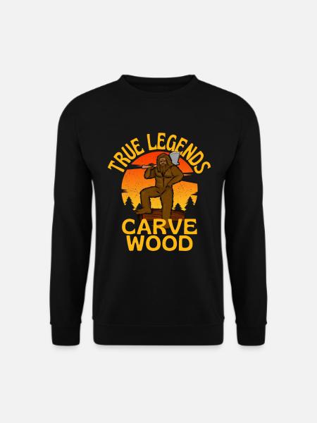 Wahre Legenden schnitzen Holz Bigfoot Legende - Unisex Pullover - Schwarz
