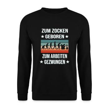 Gaming Zocken Konsole Gamer Computer Evolution - Unisex Pullover - Schwarz - Vorne - Alina (178cm) & Michal (187cm)