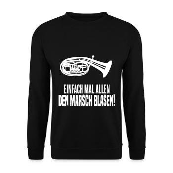 Tenorhorn Flügelhorn Kapelle Orchesterprobe - Unisex Pullover - Schwarz - Vorne - Alina (178cm) & Michal (187cm)