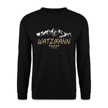 Watzmann Herz Wandern Berge Damen Alpen Geschenk - Unisex Pullover - Schwarz - Vorne - Alina (178cm) & Michal (187cm)