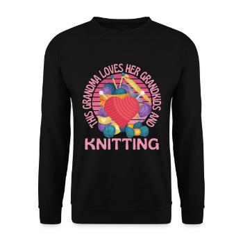 Being A Knitting Grandma Sewing Granny - Unisex Sweatshirt - black - Front - Alina (178cm) & Michal (187cm)