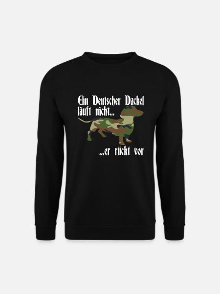 Dackelmotiv Dackel Damen Hund Herren Silhouette - Unisex Pullover - Schwarz