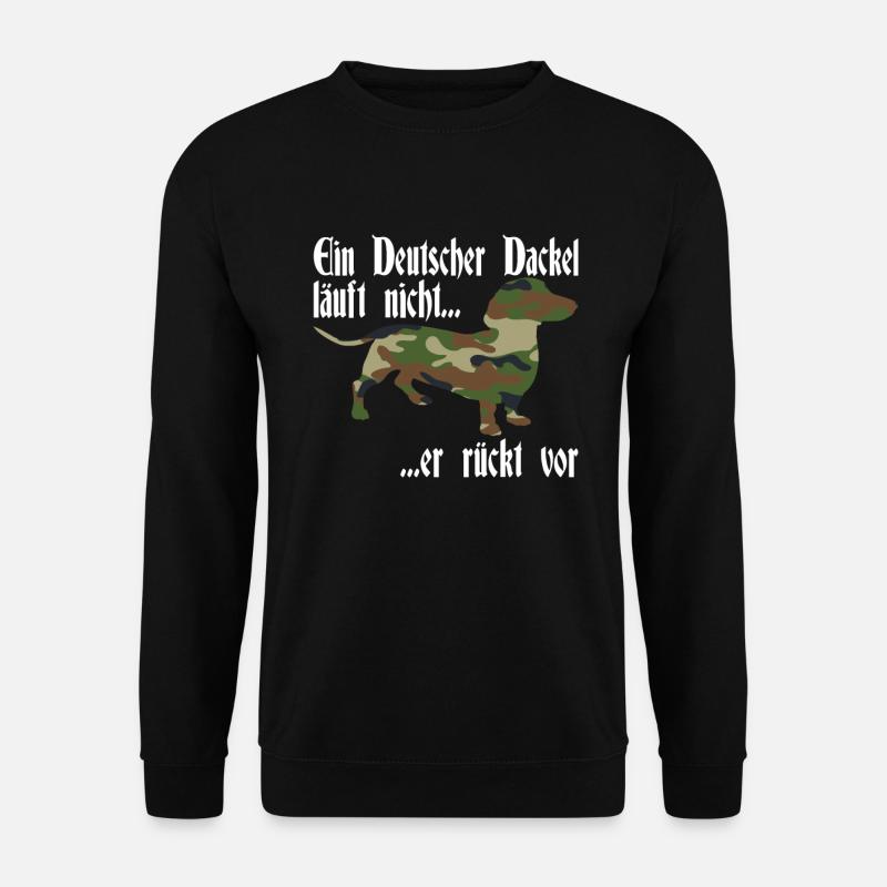 Dackelmotiv Dackel Damen Hund Herren Silhouette - Unisex Pullover - Schwarz