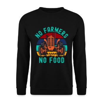 Pas d’agriculteurs pas de tracteur alimentaire - Sweat-shirt Unisexe - noir - Devant - Alina (178cm) & Michal (187cm)