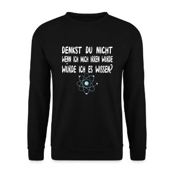 Besserwisser Klugscheißer Herren Damen - Unisex Pullover - Schwarz - Vorne - Alina (178cm) & Michal (187cm)