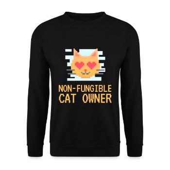 Non Fungible Cat Owner NFT Cats Funny - Unisex Sweatshirt - black - Front - Alina (178cm) & Michal (187cm)