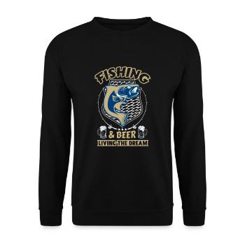 Funny Humor Fishing Slogan Fun - Unisex Sweatshirt - black - Front - Alina (178cm) & Michal (187cm)
