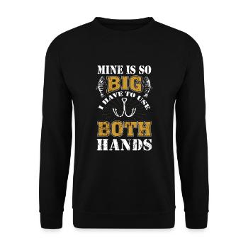 Funny Humor Fishing Slogan Fun - Unisex Sweatshirt - black - Front - Alina (178cm) & Michal (187cm)