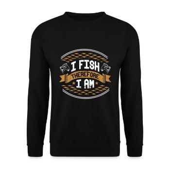 Funny Humor Fishing Slogan Fun - Unisex Sweatshirt - black - Front - Alina (178cm) & Michal (187cm)