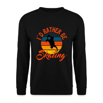 Ich würde lieber Skating Skateboard sein - Unisex Pullover - Schwarz - Vorne - Alina (178cm) & Michal (187cm)