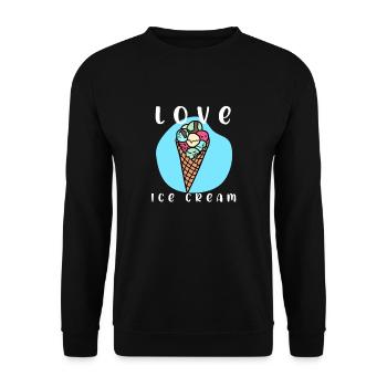 Eis Eisbecher Liebe - Unisex Pullover - Schwarz - Vorne - Alina (178cm) & Michal (187cm)