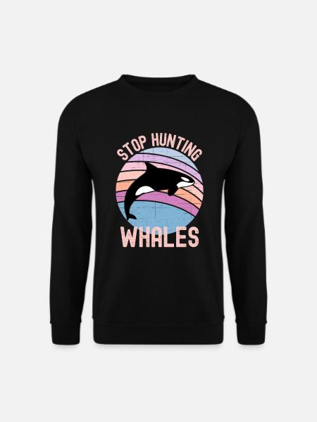Stoppt die Jagd auf Wale - Unisex Pullover - Schwarz