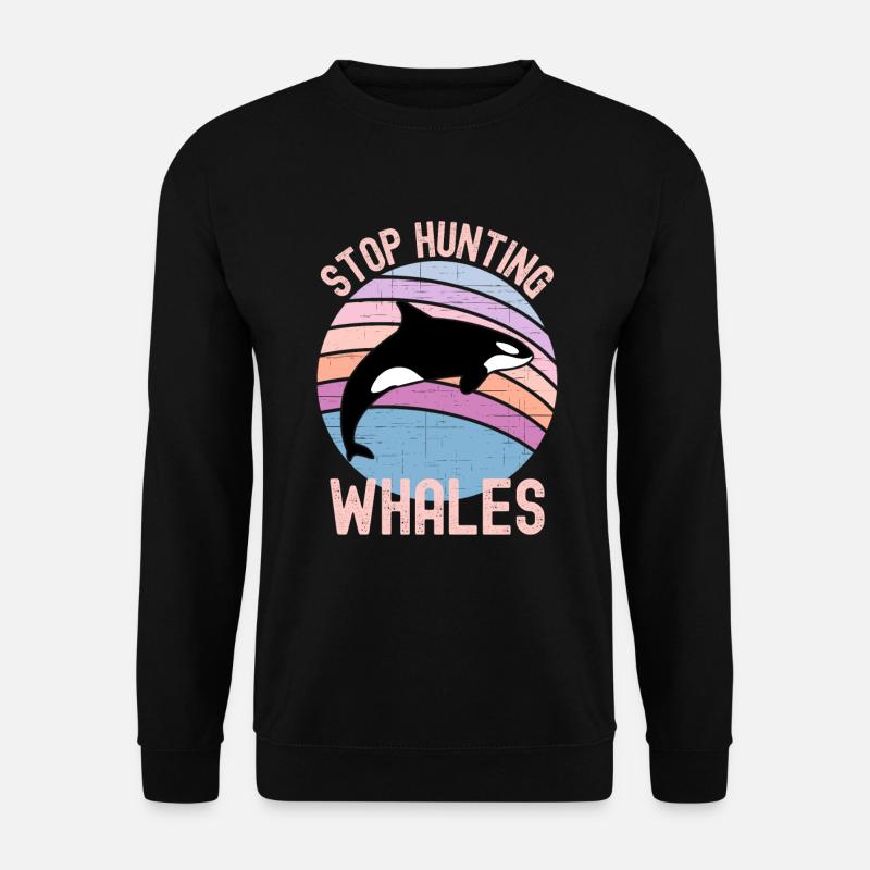 Stop Hunting Whales - Unisex Sweatshirt - black
