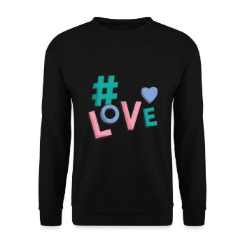 Love Heart Spread The Love Hashtag - Sweat-shirt Unisexe - noir - Devant - Alina (178cm) & Michal (187cm)