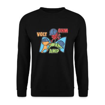 Electricity Explains Physics Electrician - Unisex Sweatshirt - black - Front - Alina (178cm) & Michal (187cm)