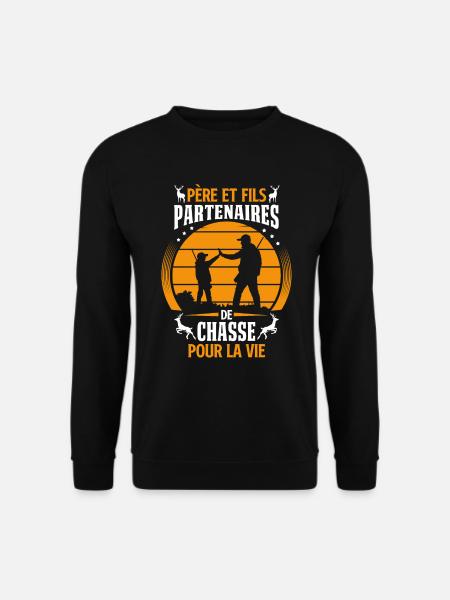Père et Fils Partenaires De Chasse - Sweat-shirt Unisexe - noir