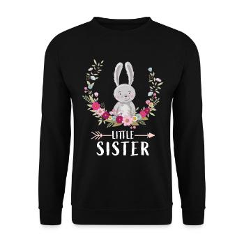 Little Sister - Flowers Wreath girl Gift idea - Unisex Sweatshirt - black - Front - Alina (178cm) & Michal (187cm)