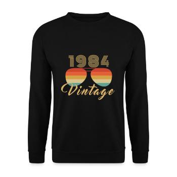 Jahrgang 1984 Cool Good Vibes Sonnenbrille - Unisex Pullover - Schwarz - Vorne - Alina (178cm) & Michal (187cm)
