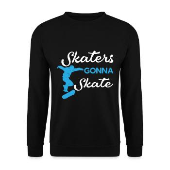 Skateboarder Skateboard - Unisex Pullover - Schwarz - Vorne - Alina (178cm) & Michal (187cm)
