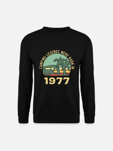 Campinglegenden Geboren 1977 Caravan - Unisex Pullover - Schwarz