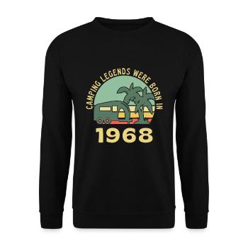Camping legenden Geboren 1968 Caravan - Unisex Pullover - Schwarz - Vorne - Alina (178cm) & Michal (187cm)