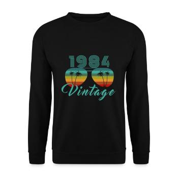 Vintage 1984 Cool Good Vibes Sonnenbrille - Unisex Pullover - Schwarz - Vorne - Alina (178cm) & Michal (187cm)