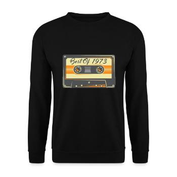 Best of 1973 Rétro Vintage Music Cassette - Sweat-shirt Unisexe - noir - Devant - Alina (178cm) & Michal (187cm)