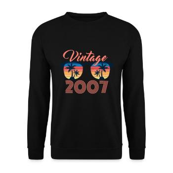 Vintage 2007 Drôle de lunettes de soleil Palmier - Sweat-shirt Unisexe - noir - Devant - Alina (178cm) & Michal (187cm)
