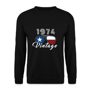 Vintage 1974 Lunettes de soleil cool USA Drapeau - Sweat-shirt Unisexe - noir - Devant - Alina (178cm) & Michal (187cm)