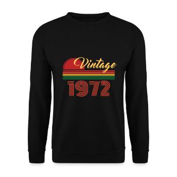 Vintage 1972 Classic Legend Retro Sonnenschein - Unisex Pullover - Schwarz - Vorne - Alina (178cm) & Michal (187cm)