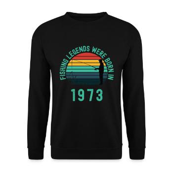 Angellegenden wurden 1973 geboren - Unisex Pullover - Schwarz - Vorne - Alina (178cm) & Michal (187cm)