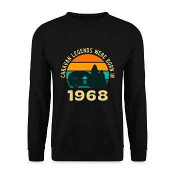 Camping legenden Geboren 1968 Caravan - Unisex Pullover - Schwarz - Vorne - Alina (178cm) & Michal (187cm)