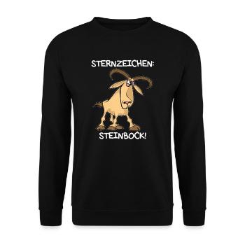 Steinbock Sternzeichen Lustiges Geburtstag - Unisex Pullover - Schwarz - Vorne - Alina (178cm) & Michal (187cm)